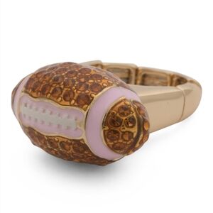 Betsey Johnson Football Cocktail Adjustable Ring